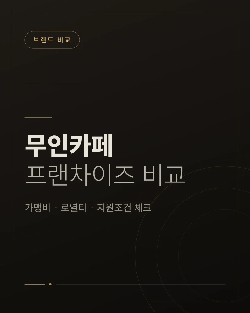 무인카페 프랜차이즈 비교